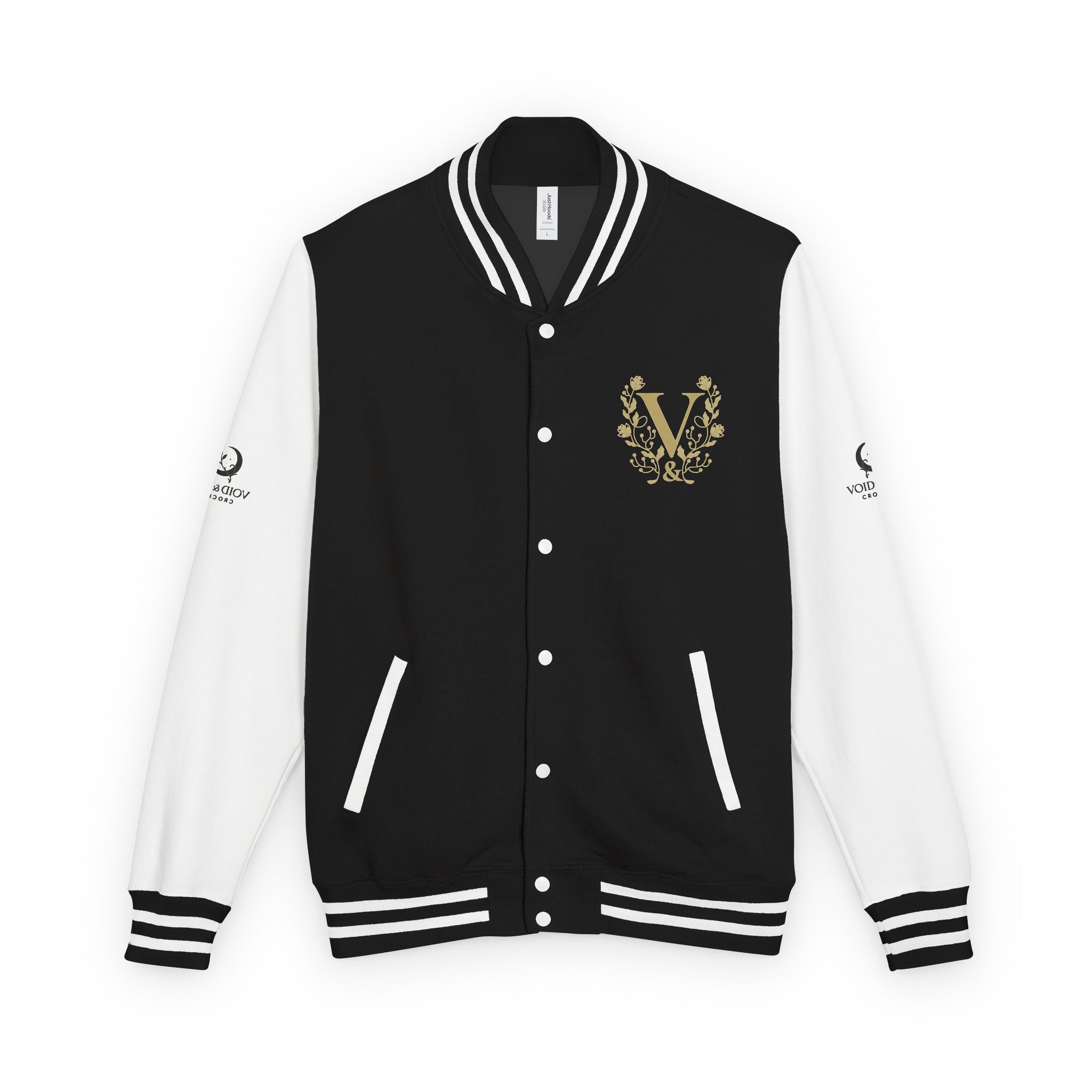 Red & White Letterman Jacket with Gold Laurel Night Sky Crest