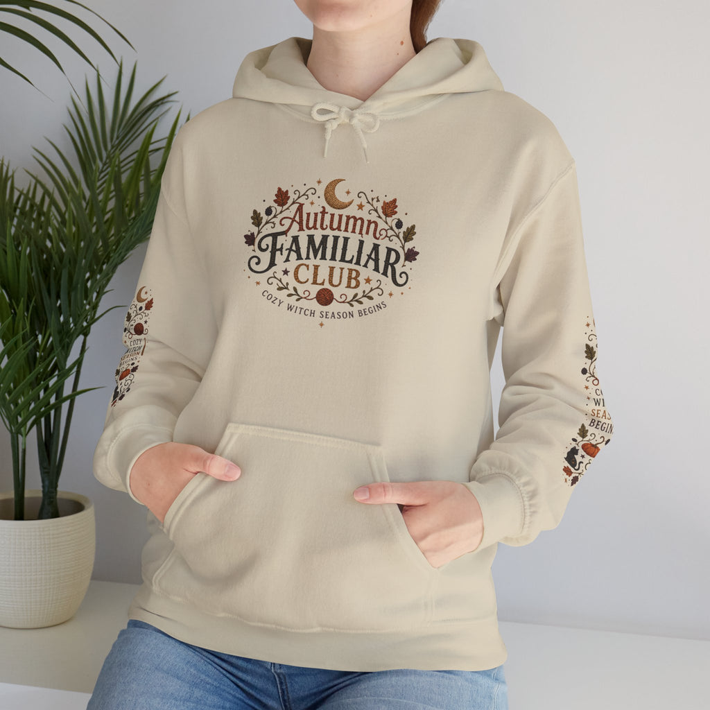 Familiar Club Hoodie — Autumn Cats & Pumpkins Cozy Fall Sweatshirt
