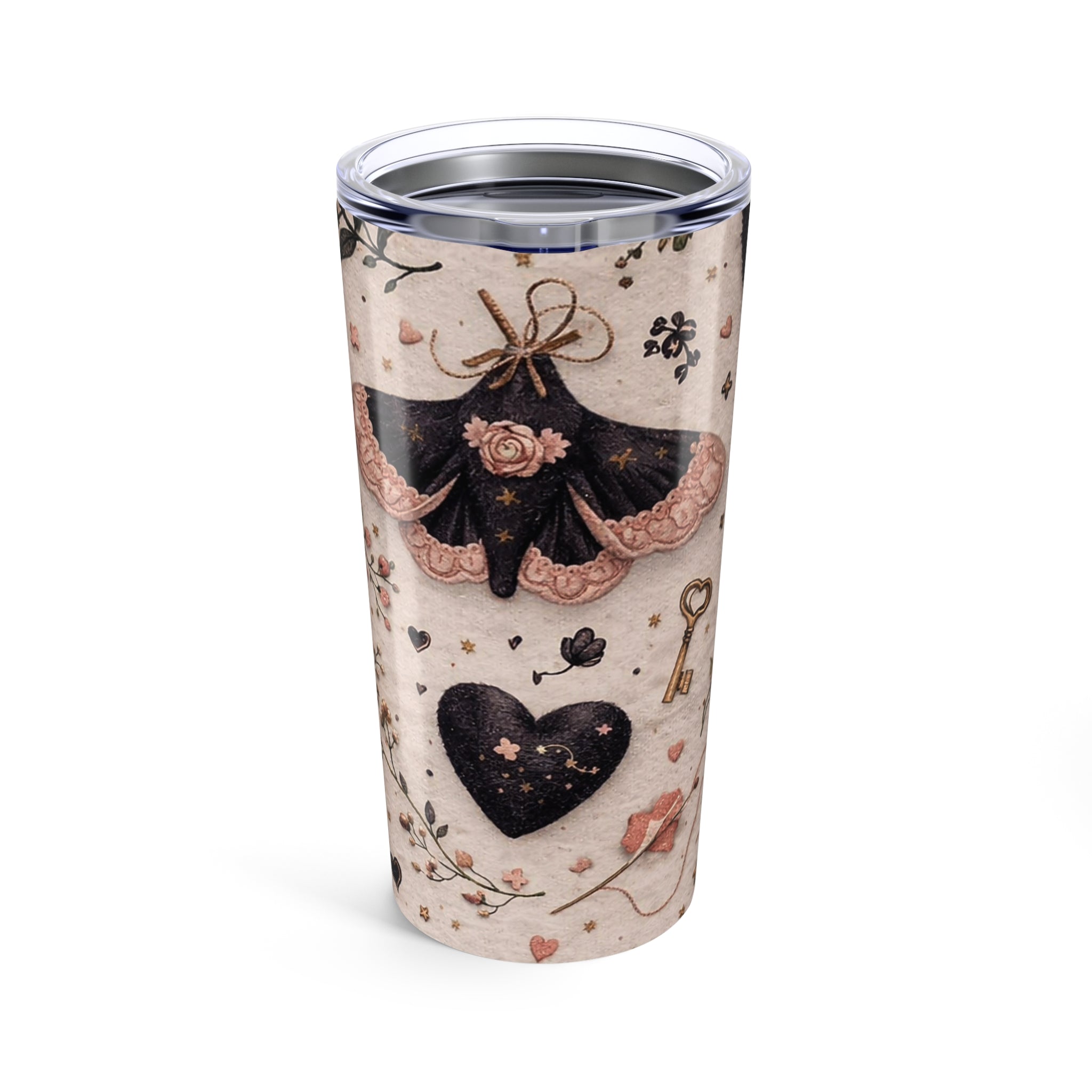 20oz Witchy Moon & Moth Tumbler — Celestial Floral Travel Cup