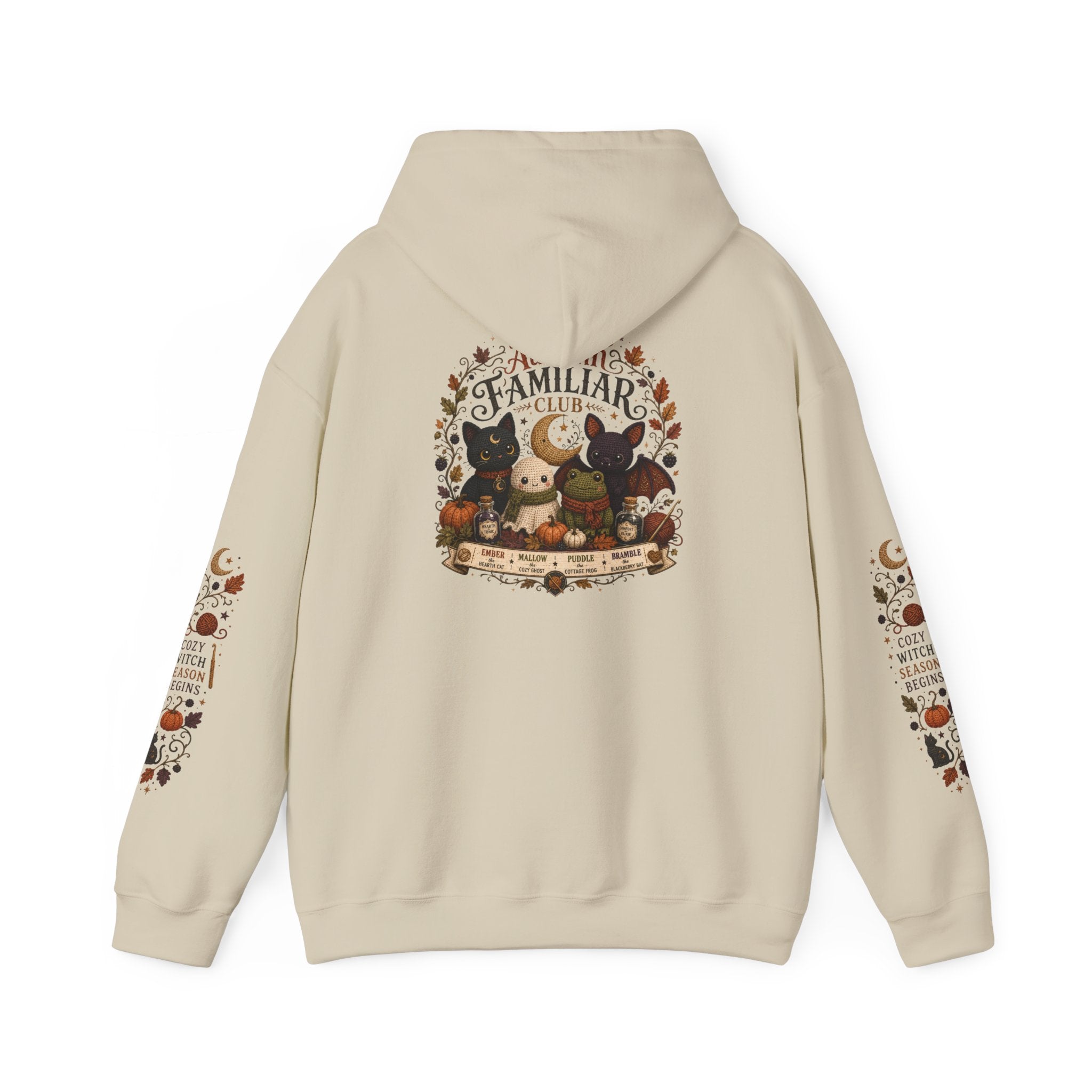 Familiar Club Hoodie — Autumn Cats & Pumpkins Cozy Fall Sweatshirt