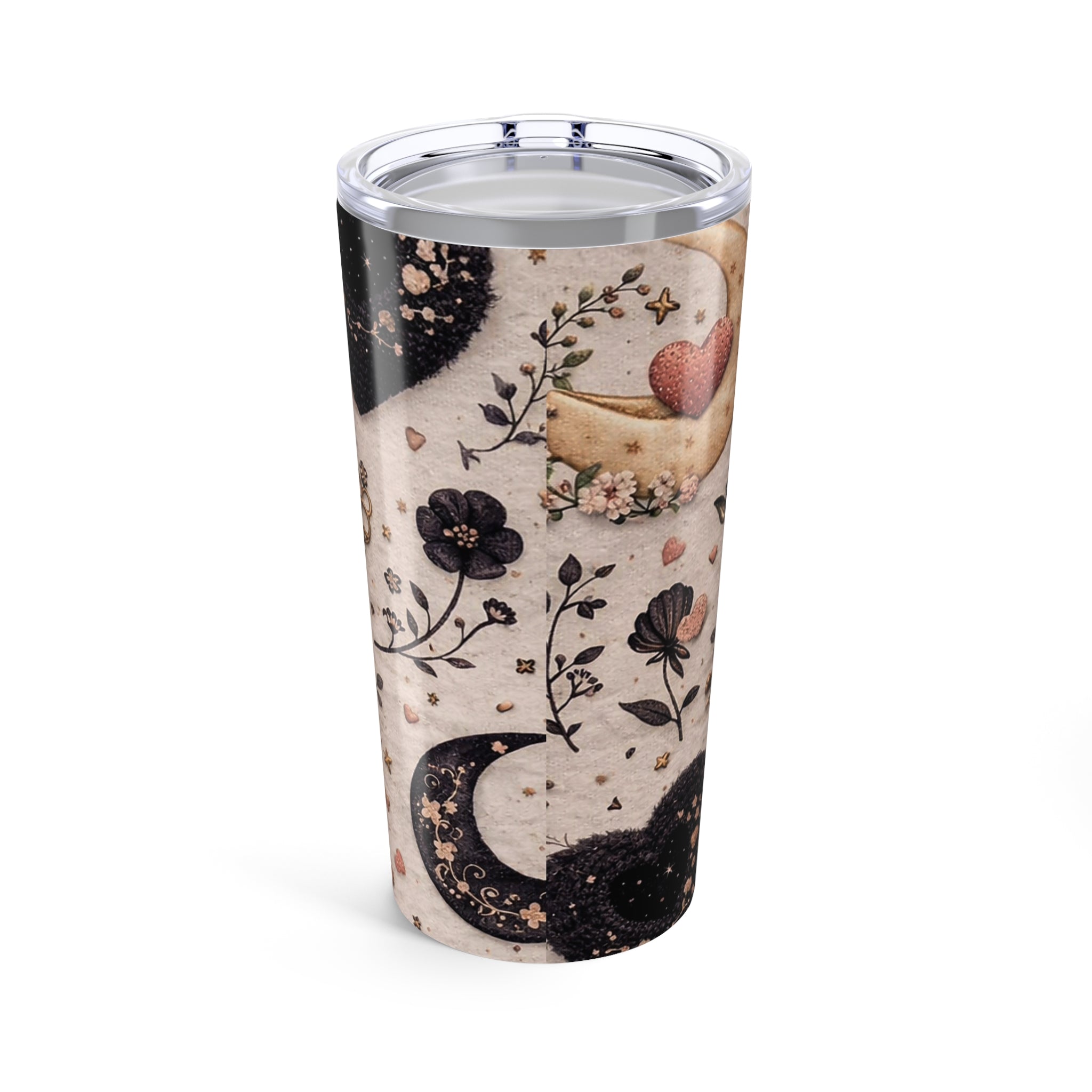20oz Witchy Moon & Moth Tumbler — Celestial Floral Travel Cup