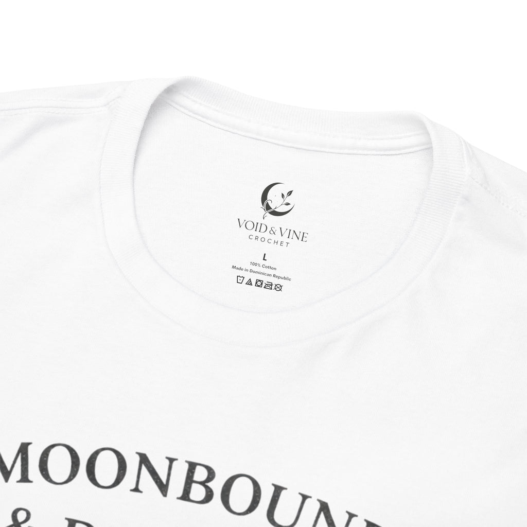 Moonbound & Devoted Tee — Celestial Crescent Moon Graphic T-Shirt