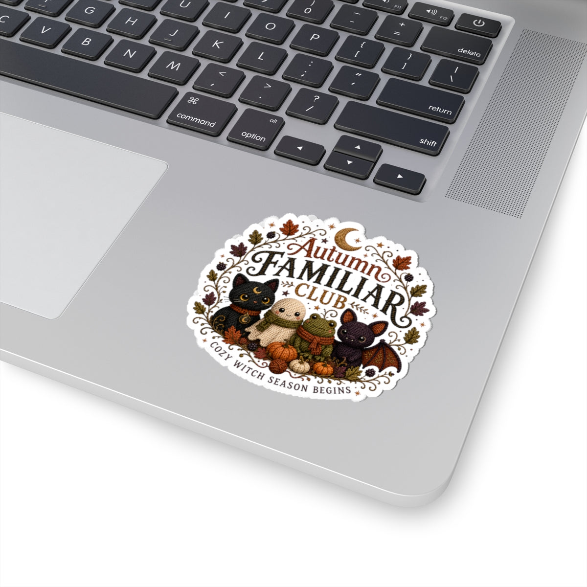 Autumn Familiar Club Sticker — Cozy Witch Season Kiss-Cut Sticker
