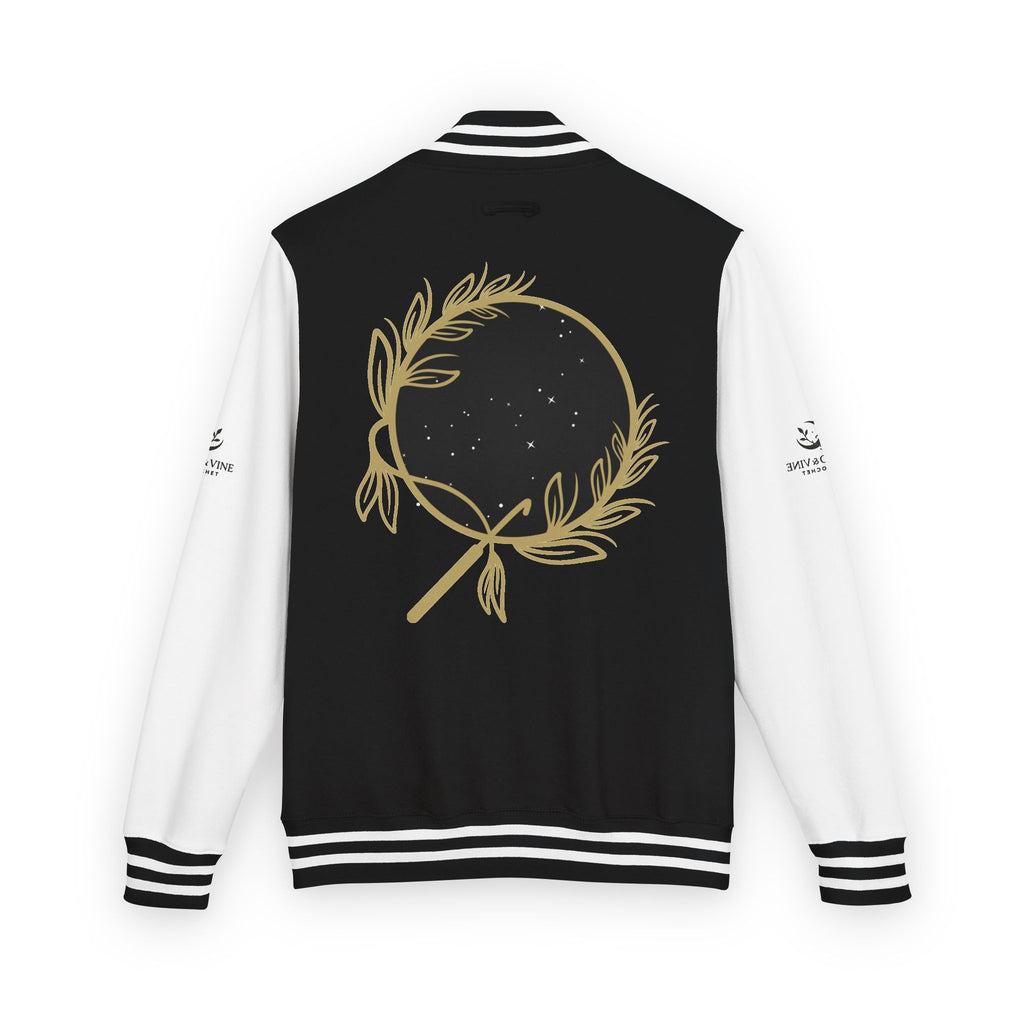 Red & White Letterman Jacket with Gold Laurel Night Sky Crest