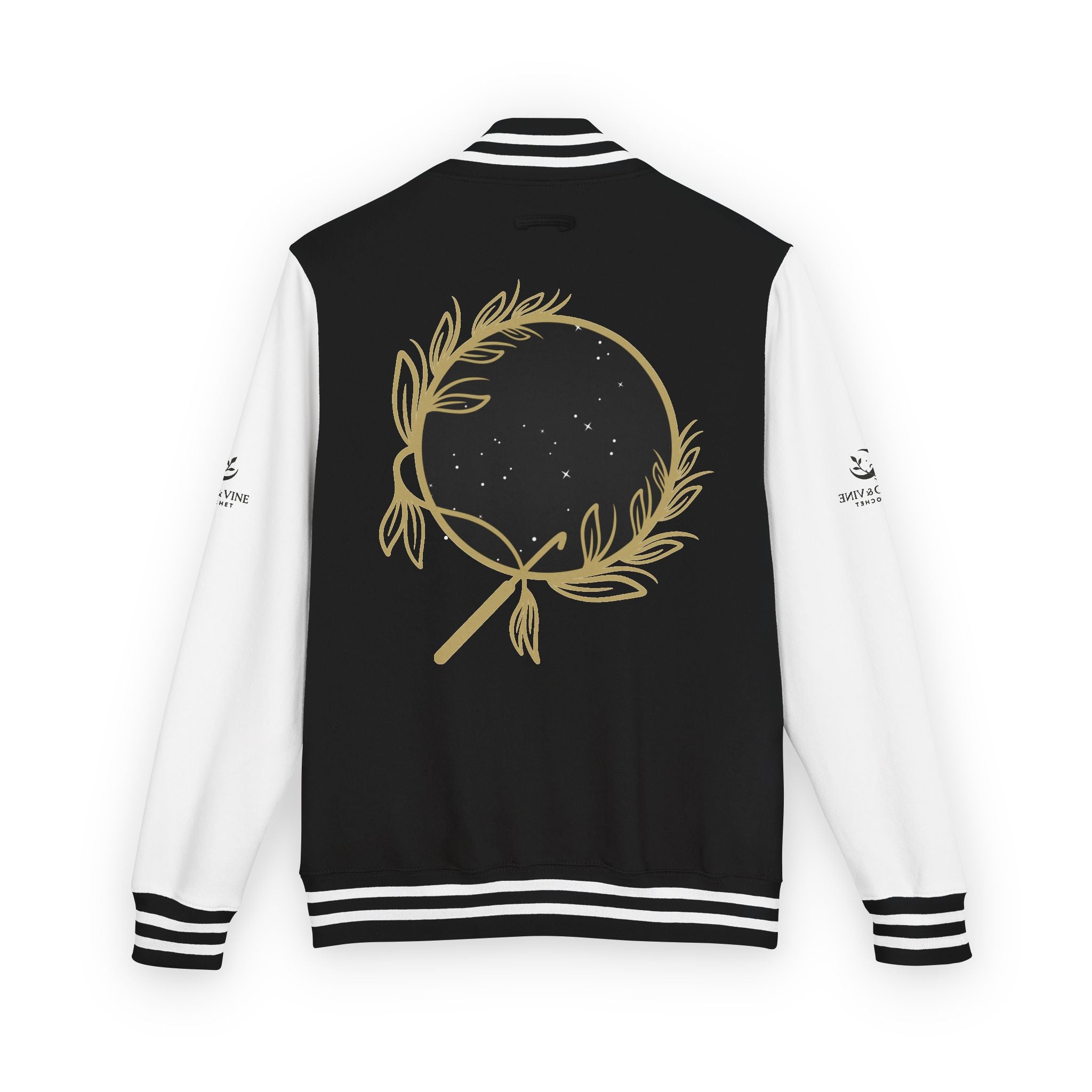 Red & White Letterman Jacket with Gold Laurel Night Sky Crest