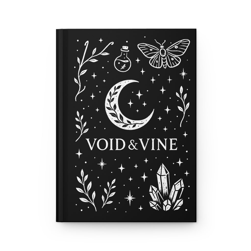 Void & Vine Moon Journal — Hardcover Matte Notebook with Celestial Botanicals