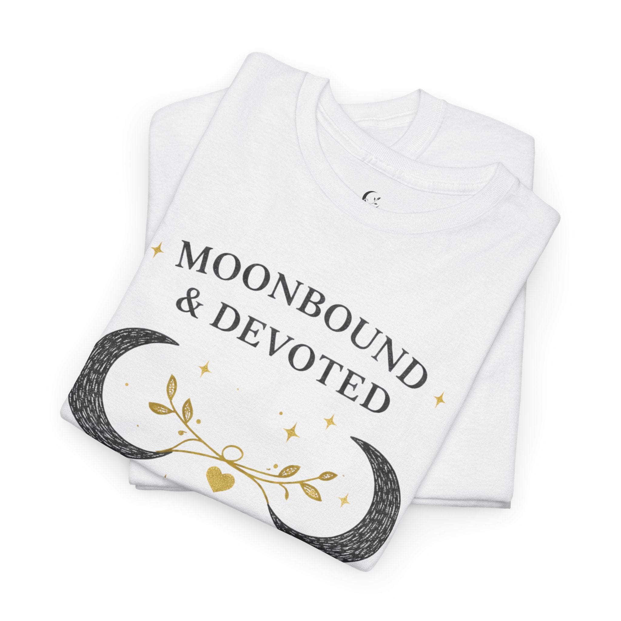Moonbound & Devoted Tee — Celestial Crescent Moon Graphic T-Shirt