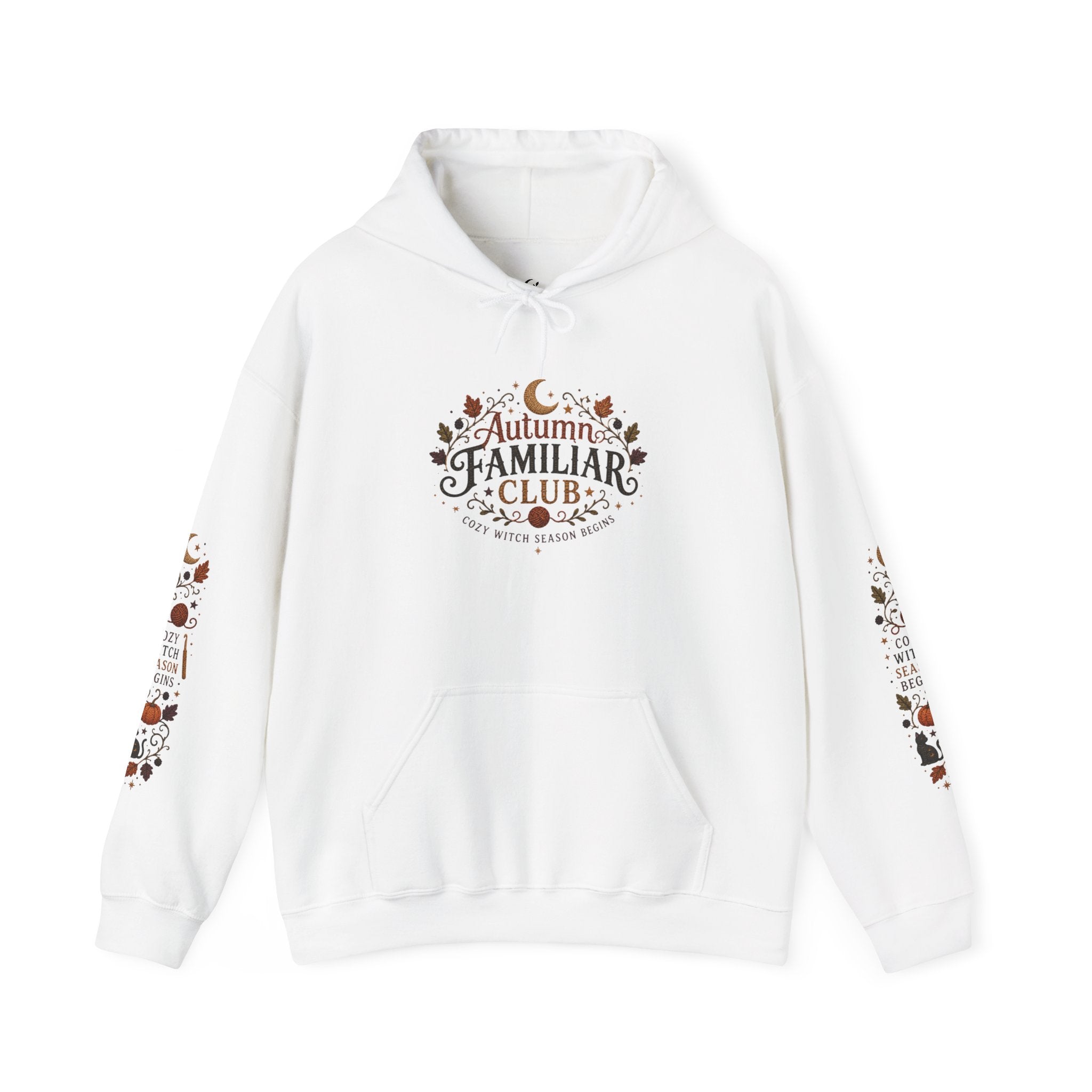 Familiar Club Hoodie — Autumn Cats & Pumpkins Cozy Fall Sweatshirt