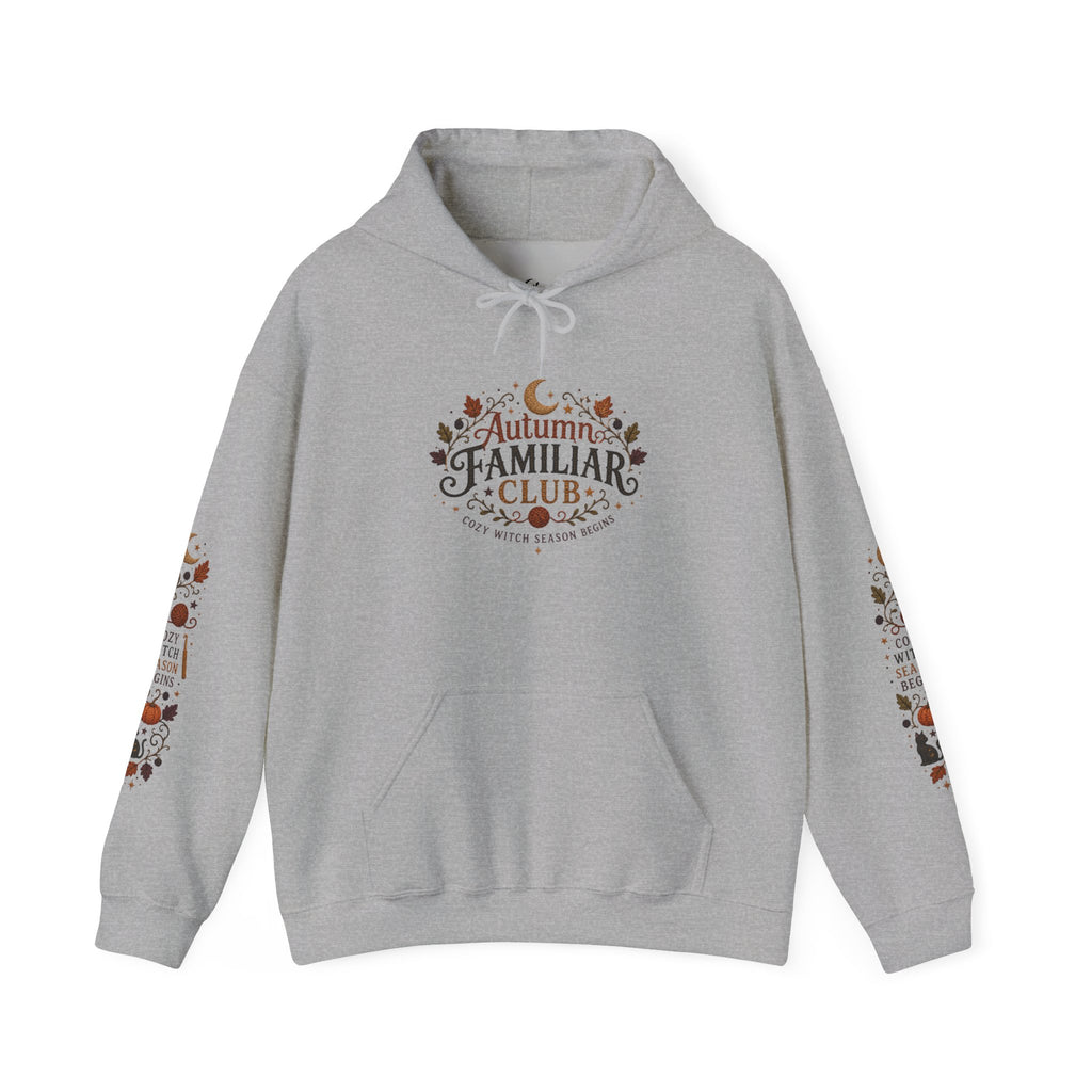Familiar Club Hoodie — Autumn Cats & Pumpkins Cozy Fall Sweatshirt