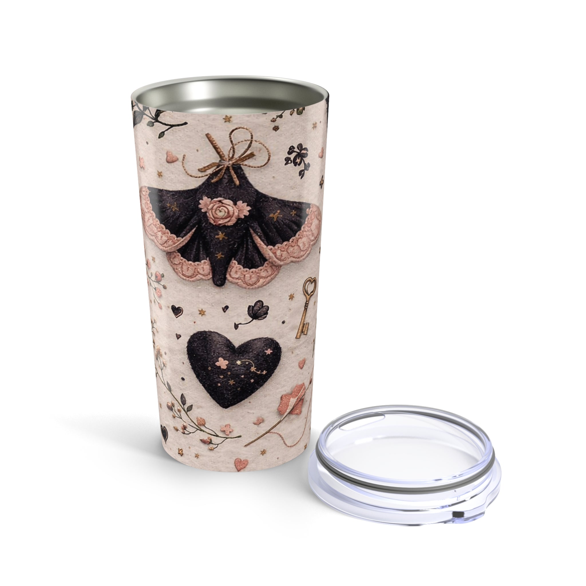 20oz Witchy Moon & Moth Tumbler — Celestial Floral Travel Cup