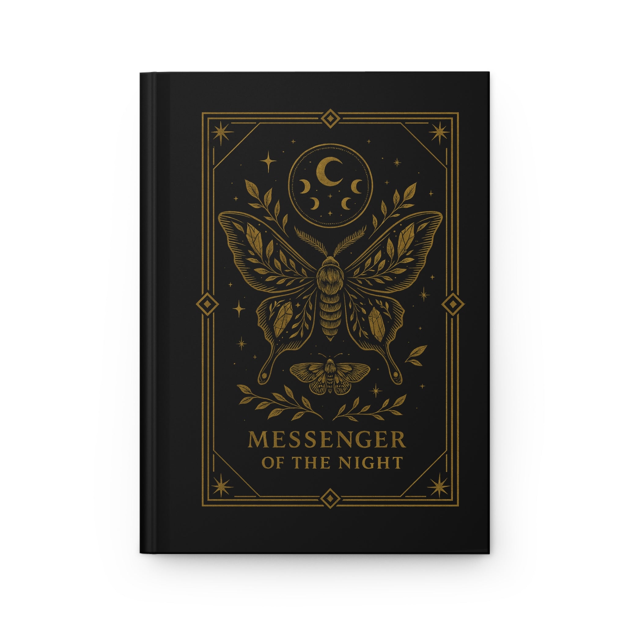 Messenger of the Night Hardcover Journal — Gothic Moth Notebook for Witchy Notes, Moon Magic & Tarot