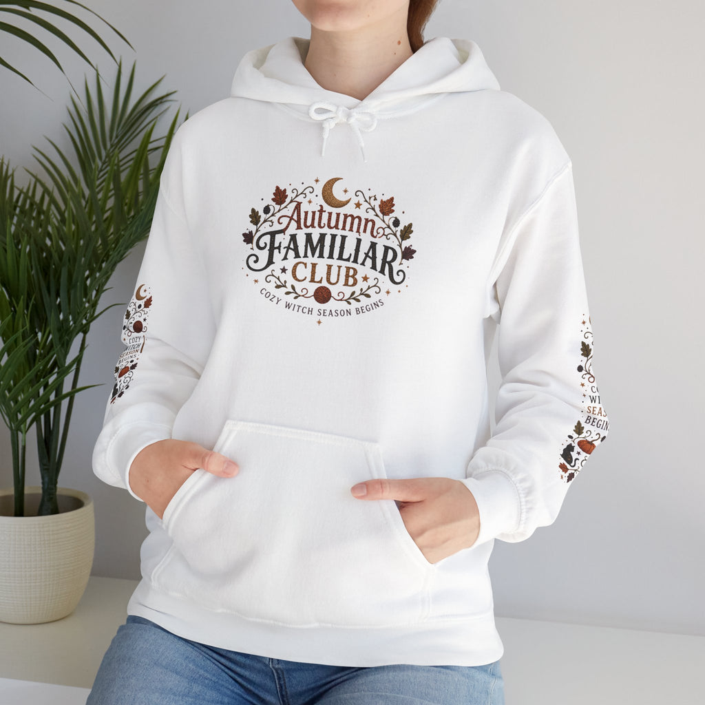 Familiar Club Hoodie — Autumn Cats & Pumpkins Cozy Fall Sweatshirt