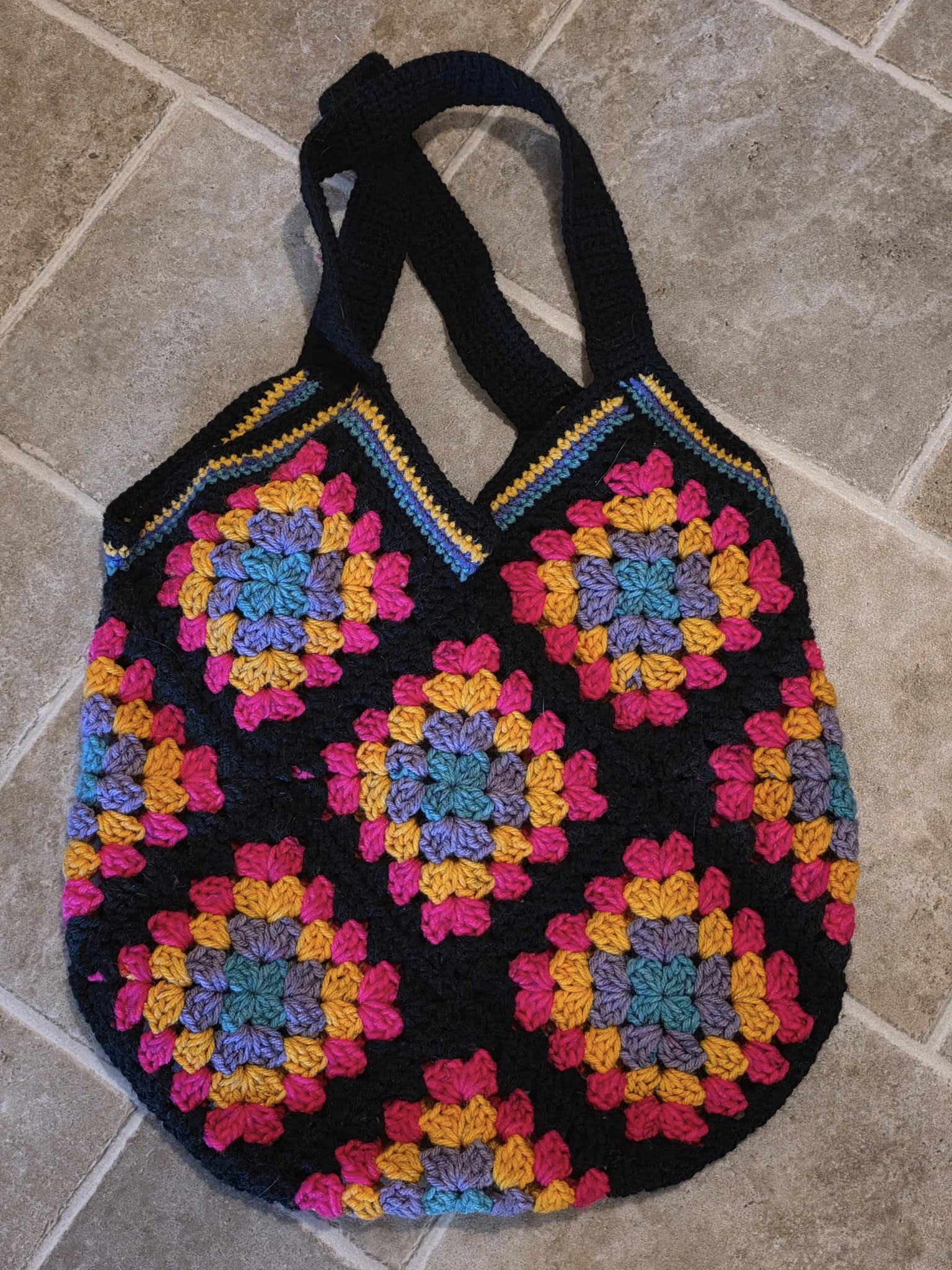 Granny Sqaure bag - Black - Rad Party